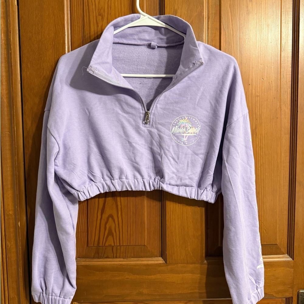 Purple Miami Beach Graphic sweatshirt